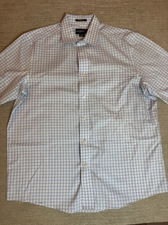 Eddie Bauer Other - Eddie Bauer Blue and White Gingham Dress Shirt Short Sleeve